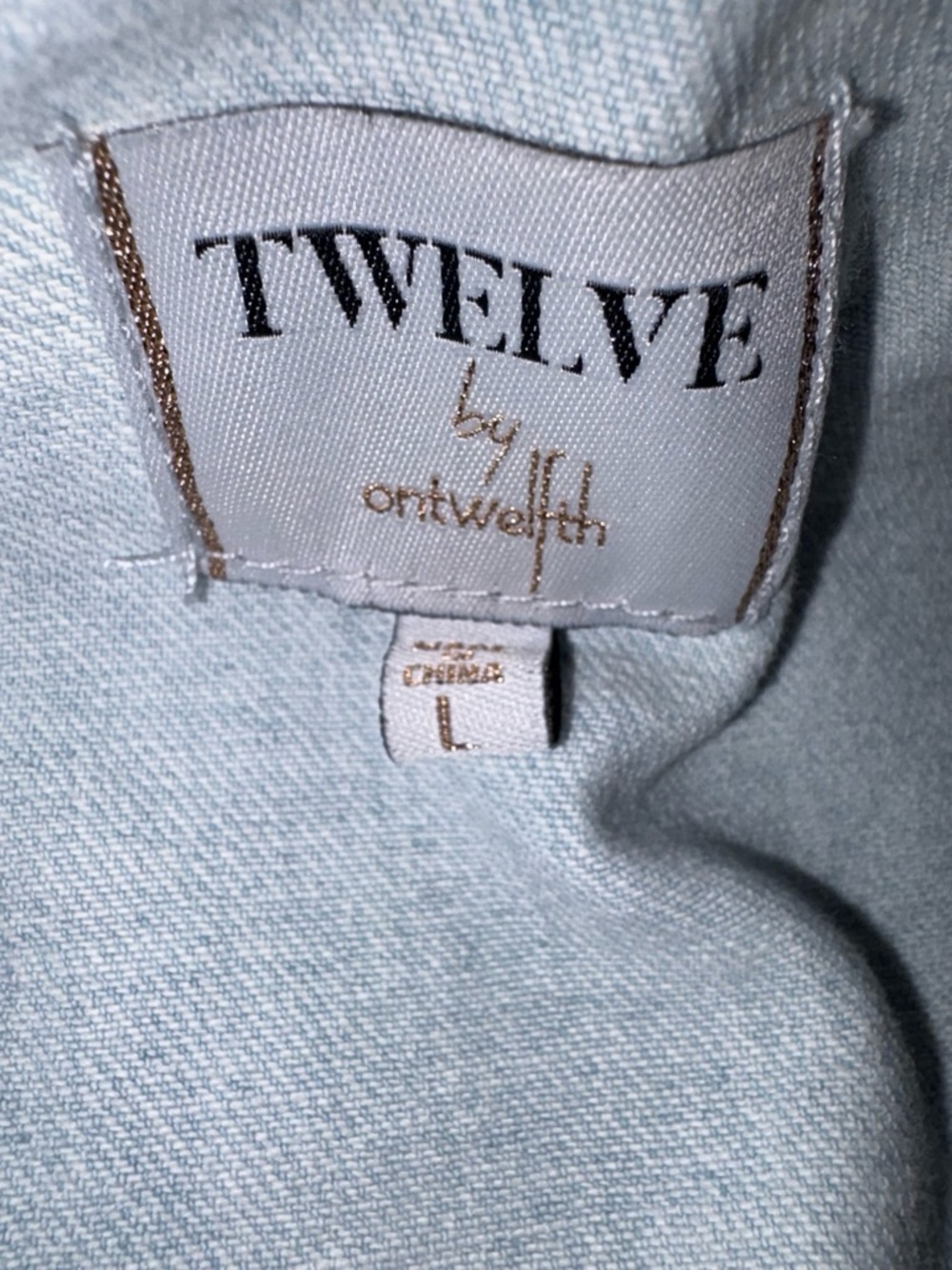 Twelve by Ontwelfth Women’s Denim Ruffle Jacket Size L Light Wash - Picture 4 of 8